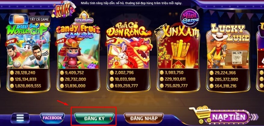 Đăng ký tài khoản game nổ hũ